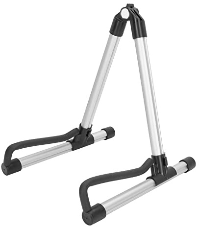 DGLDCSHUAI Faltbarer Gitarrenständer, Verstellbarer, klappbarer Instrumentenständer aus Metall für Streichinstrumente (Silber)