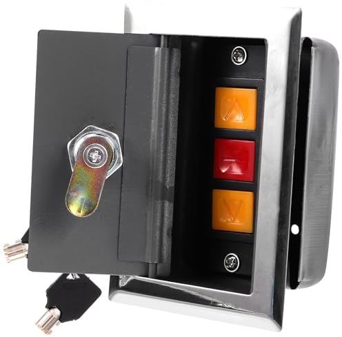 SHERCHPRY Silver Plastic Manual Push Button Control Box for Roller Shutter Doors with Remote Control Access and Practical Simple Design for Garage Or Outdoor Use