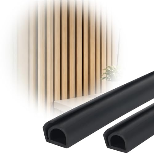 Canalina per cavi per pannelli acustici, 3/6 m, larghezza 12 mm, semicircolare, flessibile, nera, autoadesiva, accessorio per la casa o l'ufficio (nero, 6 m)