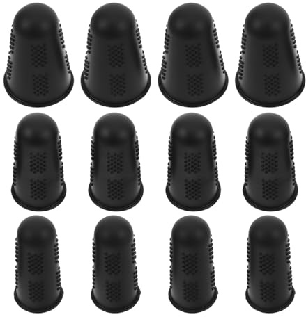Protezioni Dita in Silicone Antiscivolo Nere 12 Pezzi | Isolamento Termico, per Sorting Paper e Stiratura, Riutilizzabili e Flessibili