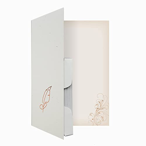 Briefpapiermappe Neutral braun BM362 – 20 Blatt Designpapier A4, 15 Umschläge B6 – Hochwertiges Motivpapier Hochzeit, Verlobung, Taufe, Brief, Jubiläum, Liebesbrief, neutral – Druckerpapier 90 g/m²