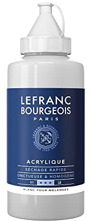 Lefranc & Bourgeois Fine Pintura Acrilica, Blanco (Mixing White), 750 ml