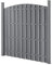 NEU.HOLZ Steccato ad Arco per Giardino Staccionata con Doghe e 2 Colonne in WPC Legno Composito Recinzione a Forma Curva con Base in Acciaio 185 x 193 cm - Grigio