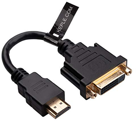 HDMI Male to DVI Female Adapter - DVI-D Dual Link 24+1, Gold-Plated Connectors, 1080P Full HD, 15cm