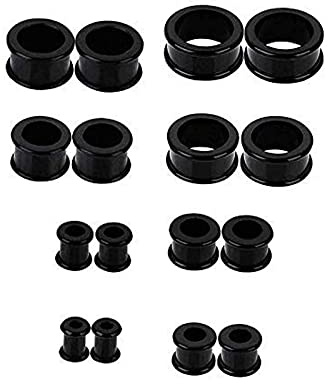 Zeayebsr 16 Piezas Expansores de Oreja de Túnel de Carne de Silicona Expansores de Piercing de Cuerpo de Enchufe,Piercing Dilatador para Hombres y Mujeres Negro