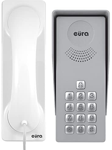 Türsprechanlage Gegensprechanlage Eura Adp-37A3 Ingresso, Kombinationsschloss, 4 Draht, Bianco