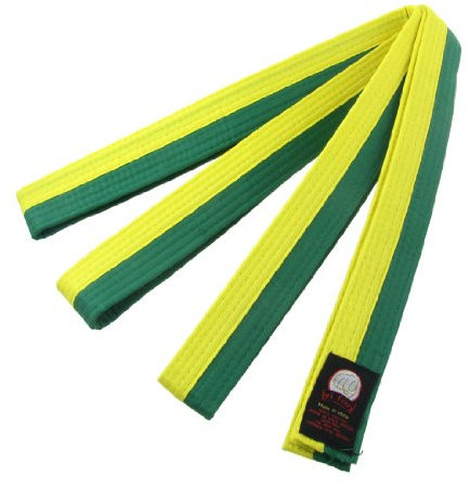 Ruilogod 280cm x 4cm Grün Gelb Stufe 7 Taekwondo-Gurt-Bund