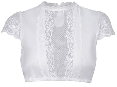 Kelliar Dirndlbluse Damen Trachtenbluse Creme Dirndl Bluse für Oktoberfest | Bavarian Elegante Dirndl Bluse Damen Weich und Bequem Feuchtigkeitsableitend Größe 34-46