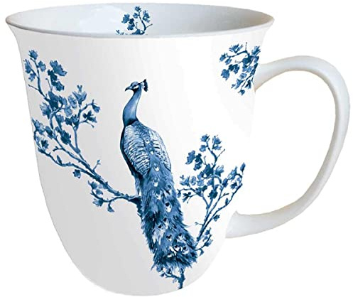 Ambiente Tasse 0,4 l Royal Pfau Blau und Weiß Fine China