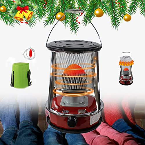 GUAWJRZDP Mobile Petroleumofen für Innenräume,Petroleum Heizung Heizer,Petroliumheizer Outdoor Camping,Multifunktionsofen,kältefester Notfall,360° Schnellhitze,mit Aufbewahrungstasche (Color : Red)