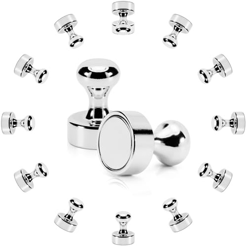 Sensei 12 pièces Aimants Puissants en Néodyme pour Tableau Blanc, Magnets Frigo 12x16 mm + Boîte