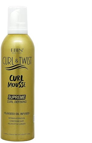 Curl & Twist Supreme Curl Defining Mousse - Leinsamen & Kokosöl infundiert, Vitamin E verhindert Trockenheit, stellt Lebendigkeit wieder her und verleiht dem Locken Glanz