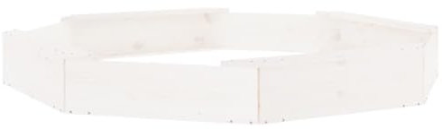 vidaXL Arenero con Asientos Octógono, Foso Caja de Arena, Arenero de Exterior, Arenero para Niños de 2-8 Años, Madera Maciza de Pino Blanco
