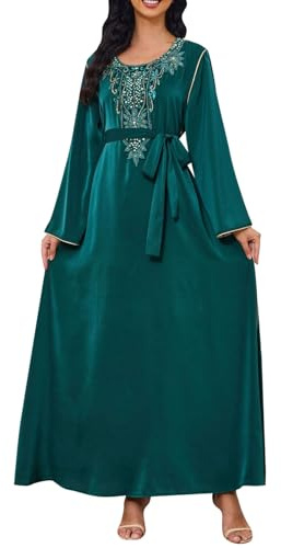 Generic Muslimisches Gebetskleid Für Frauen Abaya Muslim Kleid Lose Langen Ärmeln Maxi Muslimische Kleider Türkische Robe Dubai Outfits Islamische Kleidung Damen