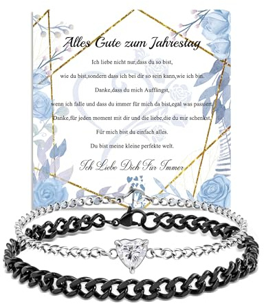 SUNSH Jahrestag Geschenk für Ihn,Partner Geschenke,Jahrestag Geschenk für Sie,Partnerarmbänder für Frau Freundin Freund Mann Ehemann,Weihnachten Geburtstag Jahrestag Valentinstag