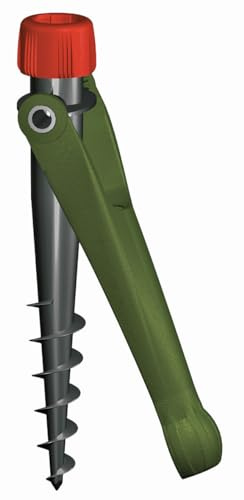 Krinner® Vario Drill Erdanker Angelzubehör als Sonnenschirmständer, Kescher- oder Angelrutenhalterung für max. 34 mm Rohrdurchmesser Erdanker Wiese Sand Made in Germany