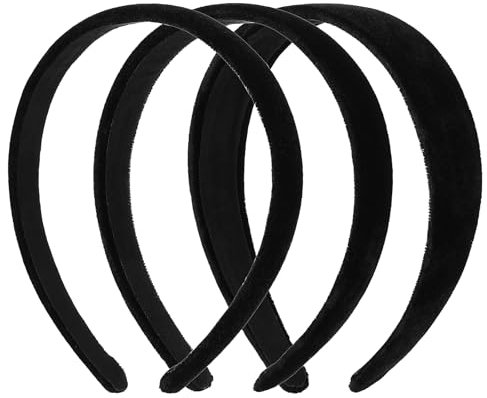 3 Stück Satin Stirnbänder, Breit Haarreif Für Damen, Schwarze Haarreifen, Haarband Im Retro-Stil, DIY-Haarschmuck, Solides Stirnband Für Mädchen (Schwarz)
