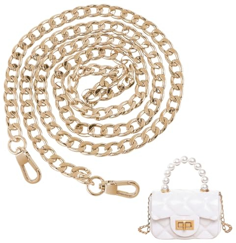 NTRUXZP Taschenkette, Kette Trageriemen, Taschenkette 100cm Comforty Taschenkette Gold, Kette Trageriemen, Metall Schulterriemen für Taschen, Handtaschenketten, Umhängetasche Handtasche Ersatzkette