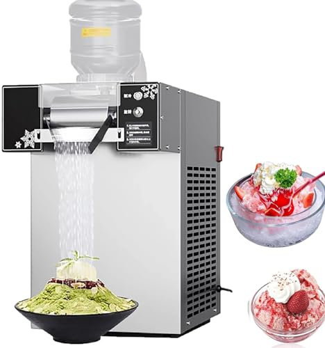McbeAn Electric Snow Cone Maker, Commercial Snowflake Ice Machine, 180kg/24h, Continuous and Rapid Ice Discharging, Stepless Speed Regulation, For Milk Ice, Continuous Ice, Heavy Duty Ice Maker