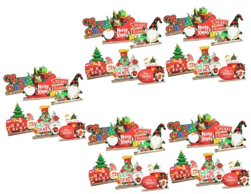 Cabilock Weihnachts Deko 30 STK Weihnachtsschmuck Aus Holz Weihnachten Tischschild Weihnachtliches Tablettdekor Weihnachtsdekoration Drinnen Weihnachtsdeko Kaffeetisch Weihnachtszeichen Hölzern
