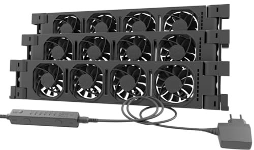 Heatfan 4 Trio Heizkörper ventilator - Heizkörperlüfter flüsterleise <20 dB, spart bis 30% Heizkosten, einfache Montage, universell lange Lebensdauer, für Heizkörper 170-230cm - 3 Stück Schwarz