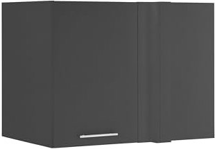 möbelando Aufsatzschrank >LAUNDREEZY< in Anthrazit mit Stangengriff, 100x76x68 cm, matt beschichtete Oberfläche, Verstellbarer Einlegeboden, einfache Montage, robuste Holzwerkstoff-Konstruktion
