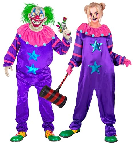 W WIDMANN MILANO Party Fashion – Kostym rymden skräck clown, overall, mördare clown, halloween utklädnad