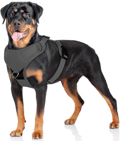 ZESTEFY Zuggeschirr Hund, Reflexstreifen Anti Zug, Verstellbares Hundegeschirr Mit Griff, Atmungsaktiv No Pull Hundegeschirr Für Mittelgroße Hunde, Trainierung Spaziergang