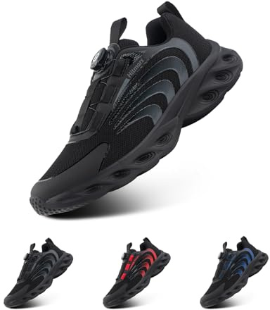 Hitmars Baskets Homme Chaussures de Sport Running Sneaker Air Chaussures de Course Chaussures de Marche Chaussures de Running Jogging Fitness Gym Outdoor Noir EU 42