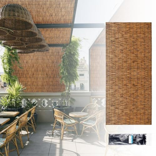 BZCKBZ Natürlicher Schilfzaun 50/60/70/80/90/100/110/120/130 cm H, Bambuszaun Dekorativer Zaun Schilfrohrmatte Für Garten/Balkon/Wohnung, Für Privatsphäre Und Atmosphäre(70x100cm(2.3x3.3FT))