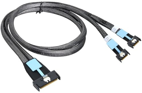 Tolaily Câble Adaptateur Gen5 MClo X8 Câble Serveur Gen5 MCIO X8 vers Dual MCIO X4 pour PC SATA 3.0 U.2 Câble Oculink Pcie Sata 1M