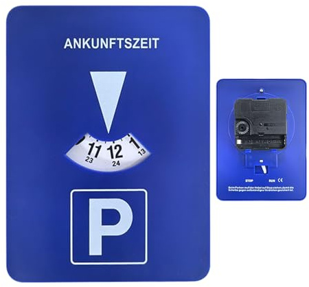 Parkscheibe, 24-Stunden-Display, Windschild, niedlich, tragbar, Autozubehör, Digital-Fahrzeugzubehör für Fahrer, Herren, Damen, Auto, Tool, Alltag, Blau