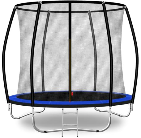 Baunsal® Trampolin Outdoor Ø 244 cm (FGIS) blau-schwarz als Komplettset Gartenspielzeug Kindertrampolin Gartentrampolin rund Garten Spielzeug für Kinder