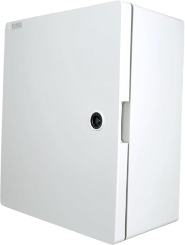 RoadEu – Coffret électrique IP65 350x300x165mm – Boîtier étanche avec porte verrouillable et plaque de montage – Coffret mural vide pour extérieur et industrie