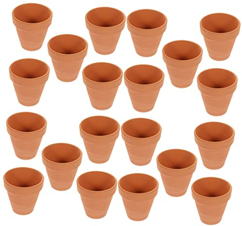 Kisangel 20 Piezas Mini Macetas de Barro con Orificio de Drenaje de Macetas Pequeñas para Suculentas y Cactus Decorativas para Interior y Exterior