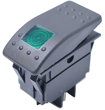 CONGARTENO Interruttore Bilanciere con Pulsante e LED Verde Resistente Agli Spruzzi per Auto e Barca Facile da Installare Durata Cicli