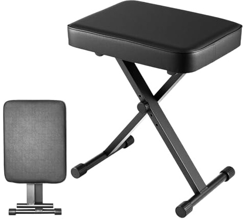 1PC Piano Bench Adjustable Height X Style Padded Stool