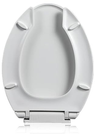 Giural Tavoletta WC Anteriore Aperto Bianco, 36 * 46cm Sedile Copri WC Aperto Universale per Comunità, Disabili - Copriwater Universale in PP