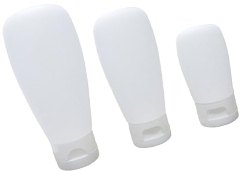 BUTIFULSIC 3 pièces Flacons de Voyage Silicone Réutilisables Bouteilles Vides Souples avec Bouchon à Rabat Contenants Portables pour Lotion et Cosmétiques