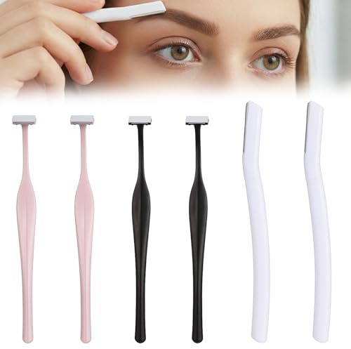 Lot de 6 rasoirs à sourcils, rasoirs Dermaplane, petit rasoir pour le visage pour Peach Fuzz, outils exfoliants polyvalents pour femmes et hommes