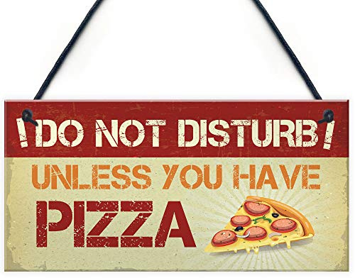 Red Ocean Do Not Disturb Pizza Funny Man Cave Sign Novelty Bedroom Door Sign Birthday Gift For Brother Sister Daughter Son