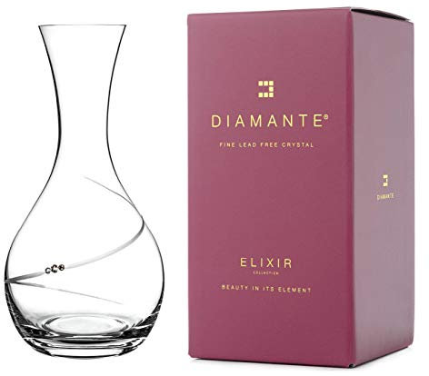 DIAMANTE Jarra de vino Swarovski Silhouette, cristal cortado a mano para vino o agua, adornado con cristales Swarovski