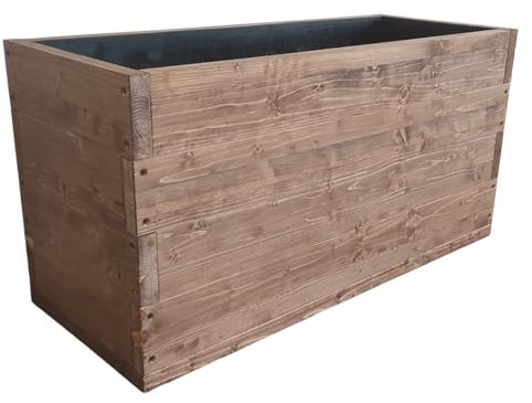 TOTAL WOOD 2012 Pflanzgefäßhalter aus Holz für Pflanzen mit Teerschicht innen 70x40x50 cm Innen Außenimprägnierte dunkle Walnuss interne Externe Verwendung