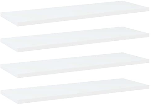 vidaXL 4X Bücherregal Brett Wandboard Wandregal Regal Regalboden Wand Board Ablage Hängeregal Schweberegal Weiß 60x20x1,5cm Holzwerkstoff