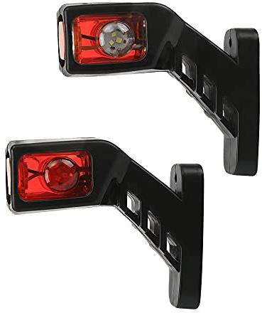 HEHEMM Seitenmarkierungsleuchte, 2 Stück, 3-seitig, rot, bernsteinfarben, weiß, Utline Externe Anhänger-LKW-Licht, 12 V-24 V