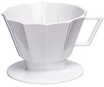 Mahlwerck Porzellan Kaffeefilter, Größe 4, Weiss | Wiederverwendbarer Dauerfilter, Für Filtertüten 1x4