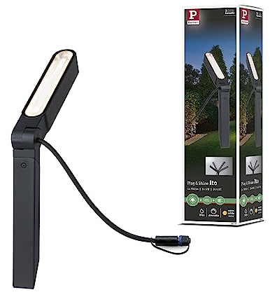 Paulmann 94545 Plug & Shine LED Außenleuchte Plug & Shine Spot Ito IP65 incl. 1x6 Watt dimmbar Außenleuchten Anthrazit Metall, Kunststoff 3000 K