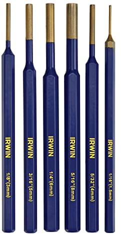 Irwin Punch Set, 6-Pack with Various Sizes, Tempered for Durability (IRHT82531)