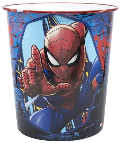 Spiderman Waste Bin Trash Can Paper Bin Kids Bedroom Playroom Office | Lightweight bin for paper, rubbish and recycling. Ideal for desks, bedrooms and playrooms.