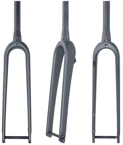 HIMALO 700C Gravel Gabel Carbon Rennrad Starrgabel 1-1/8 Gerade/konisch Vorderradgabel Scheibenbremse Steckachse 12 * 100mm (Color : Matte Black, Size : Tapered)